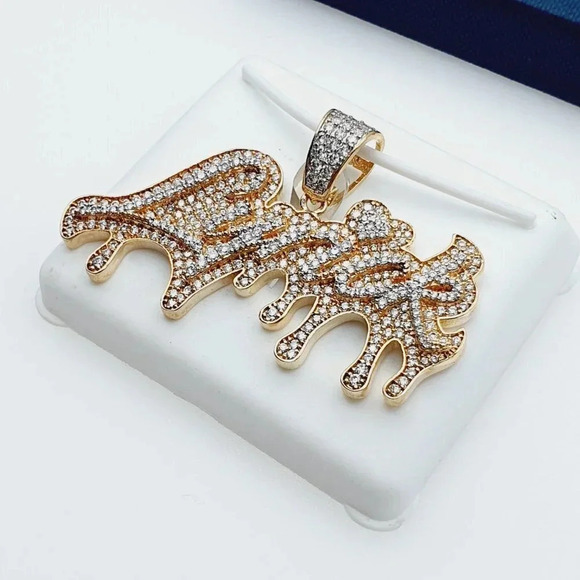 "14K Gold Plated Cubic Zircon Pendant, INUS1BR221 - Picture 7 of 9